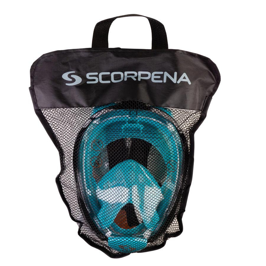 Маска полнолицевая для плавания Scorpena Swim большая, бирюз. L