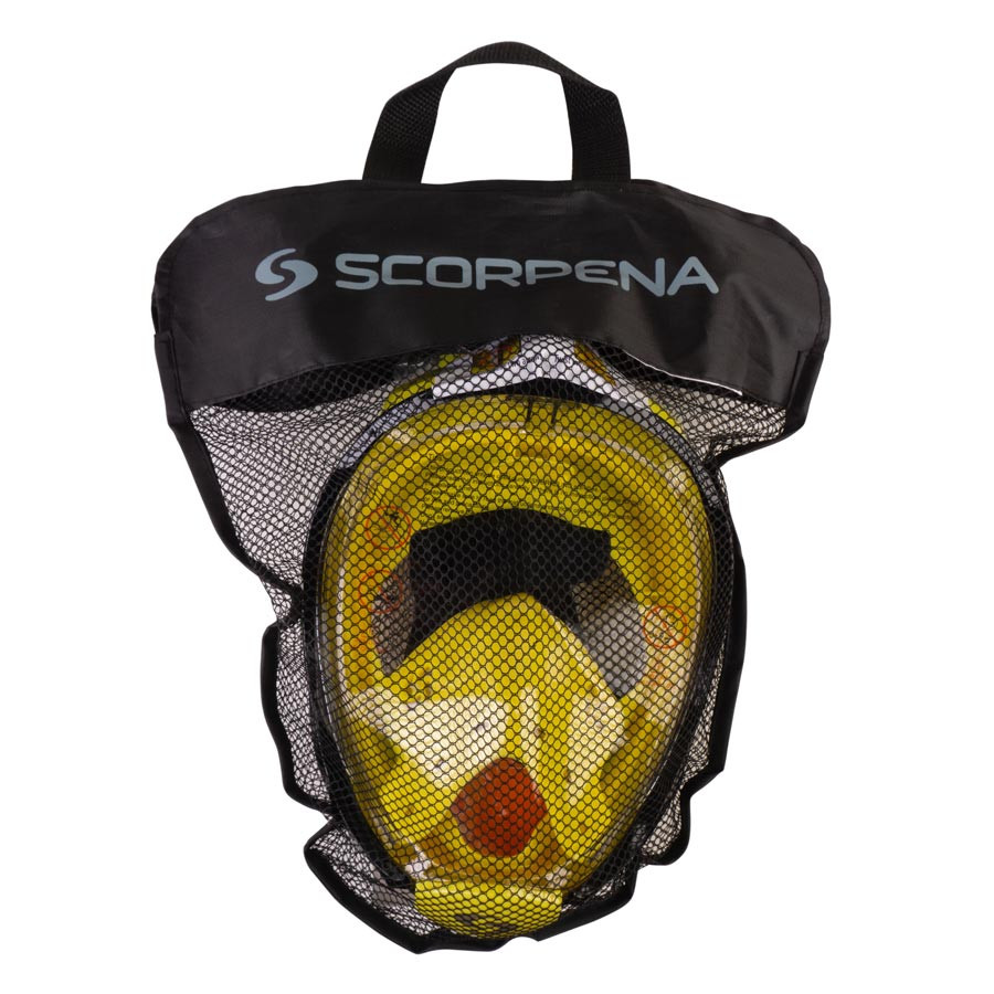 Маска полнолицевая для плавания Scorpena Swim большая, жёлт. L