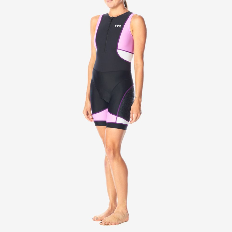 Стартовый костюм без рукавов с молнией спереди TYR Competitor Front Zip Tri Suit W/ Pad