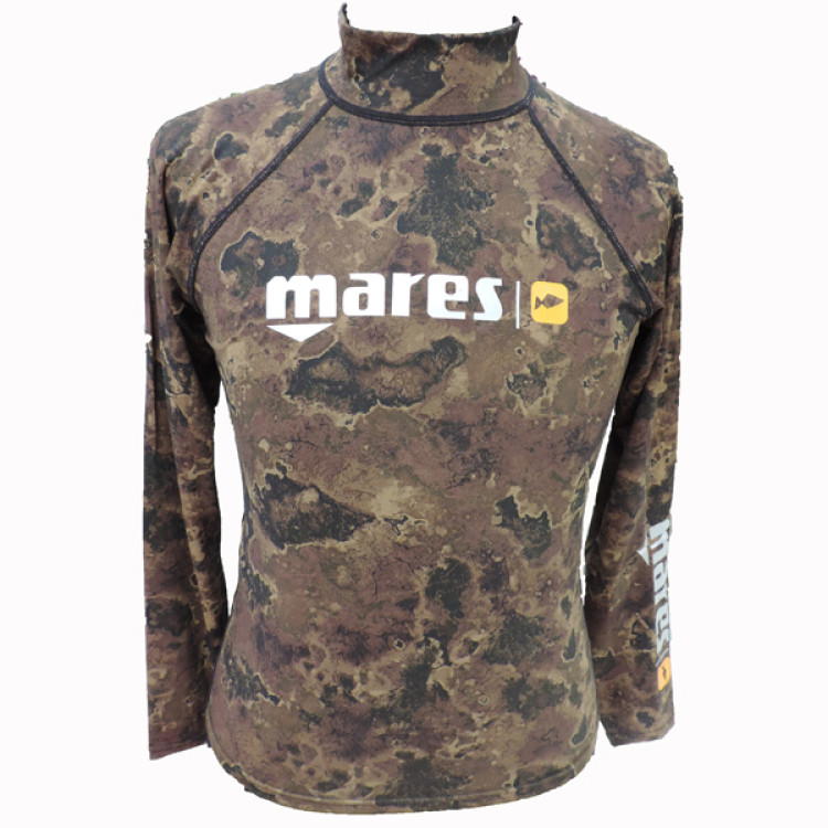 Футболка с длинным рукавом MARES RASH GUARD, Лайкра, цв.коричневый камуфляж