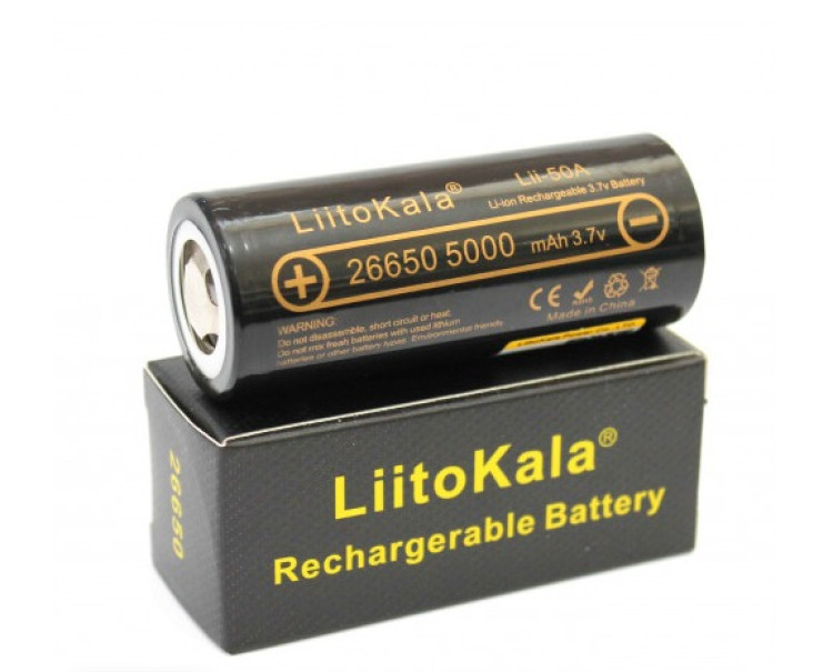 Аккумулятор LiitoKala Lii-50A-JT 26650, БЕЗ ЗАЩИТЫ 5000mah