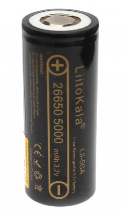 Аккумулятор LiitoKala Lii-50A-JT 26650, БЕЗ ЗАЩИТЫ 5000mah