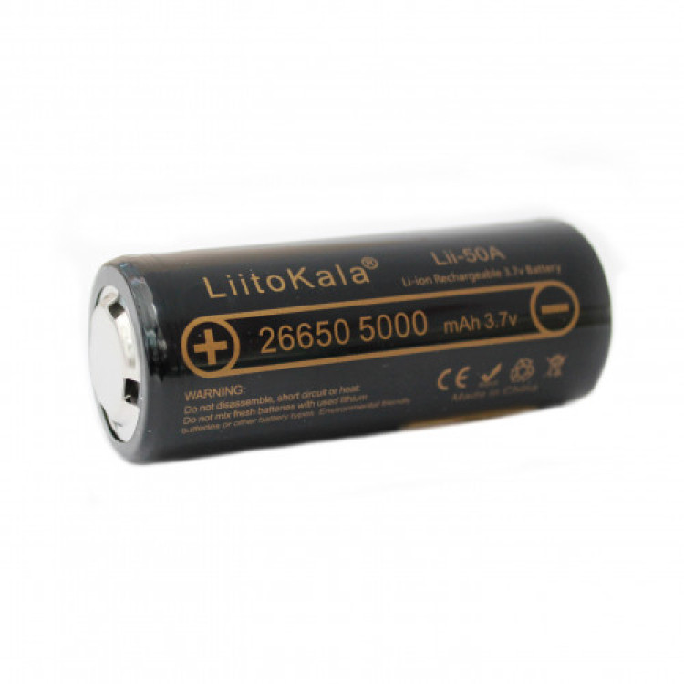 Аккумулятор LiitoKala Lii-50A-JT 26650, БЕЗ ЗАЩИТЫ 5000mah