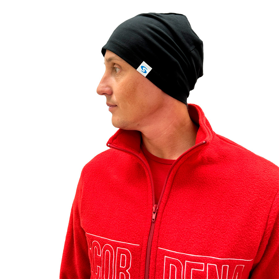 Шапка спортивная тонкая Scorpena Collection, чёрная