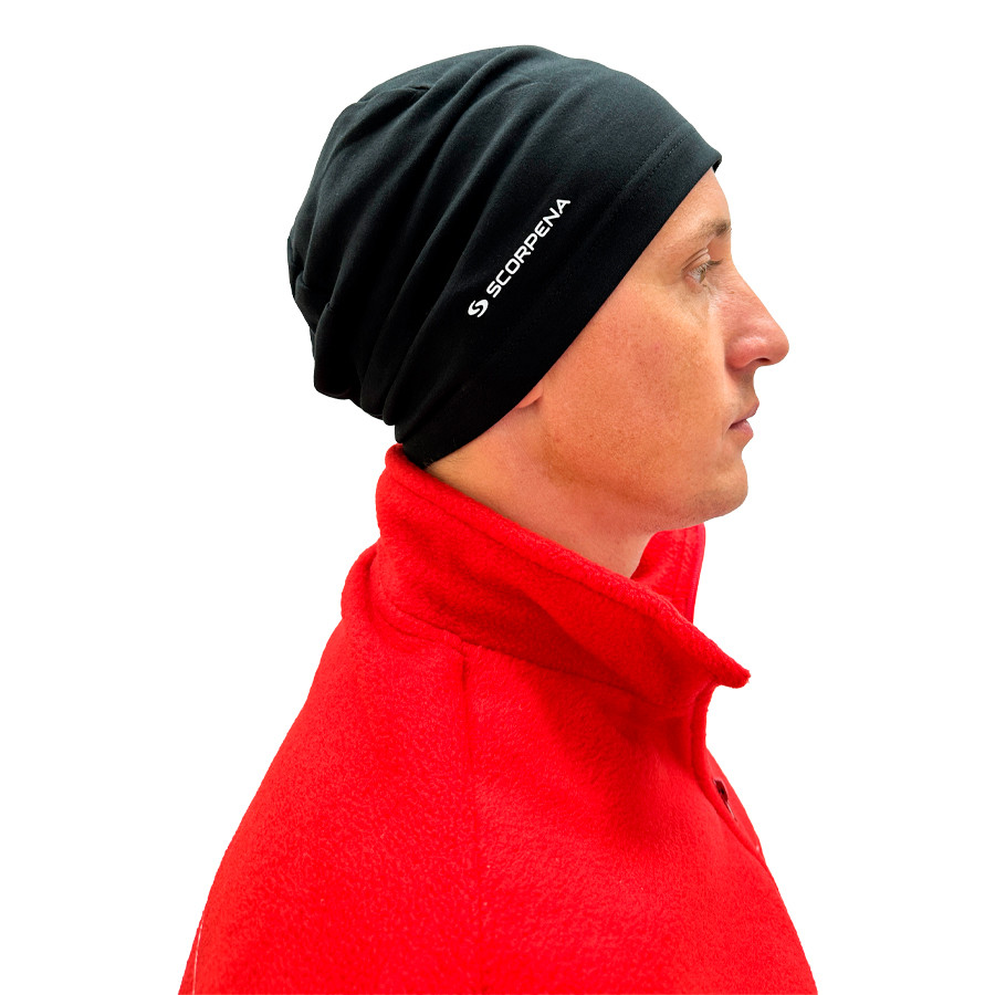 Шапка спортивная тонкая Scorpena Collection, чёрная
