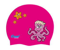 Шапочка CAP JR детская силиконовая, цвет розовая с картинками Cressi