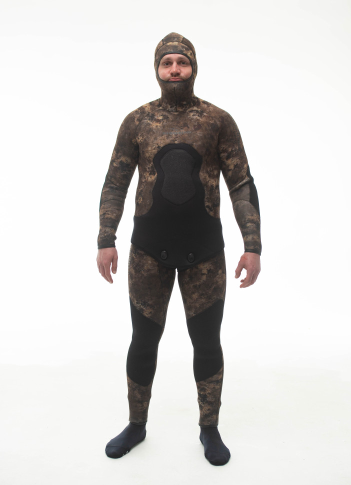 Гидрокостюм 5 мм AQUASTRETCH CAMO BROWN HAMMERFISH/открытая пора