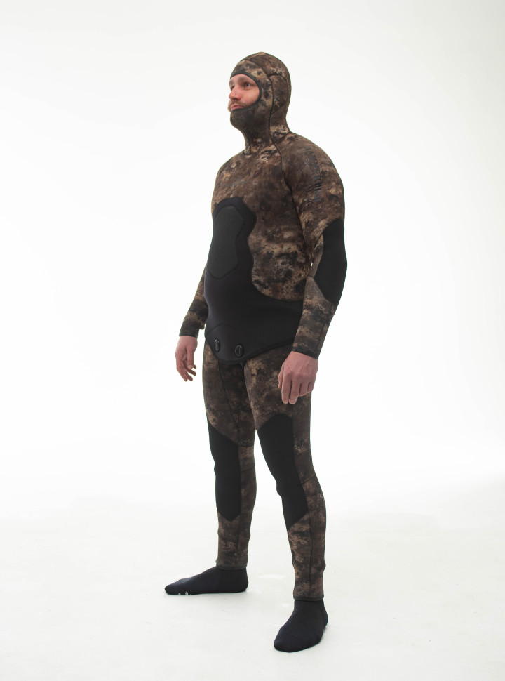 Гидрокостюм 5 мм AQUASTRETCH CAMO BROWN HAMMERFISH/открытая пора