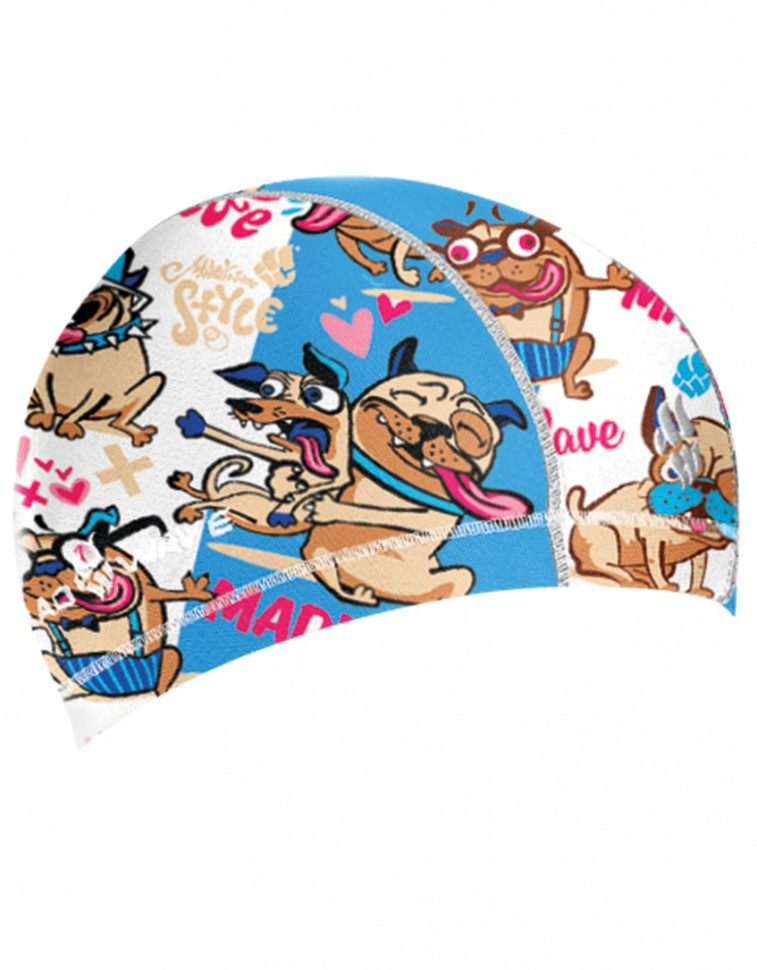 Шапочка для плавания MAD WAVE FUNKY DOGS