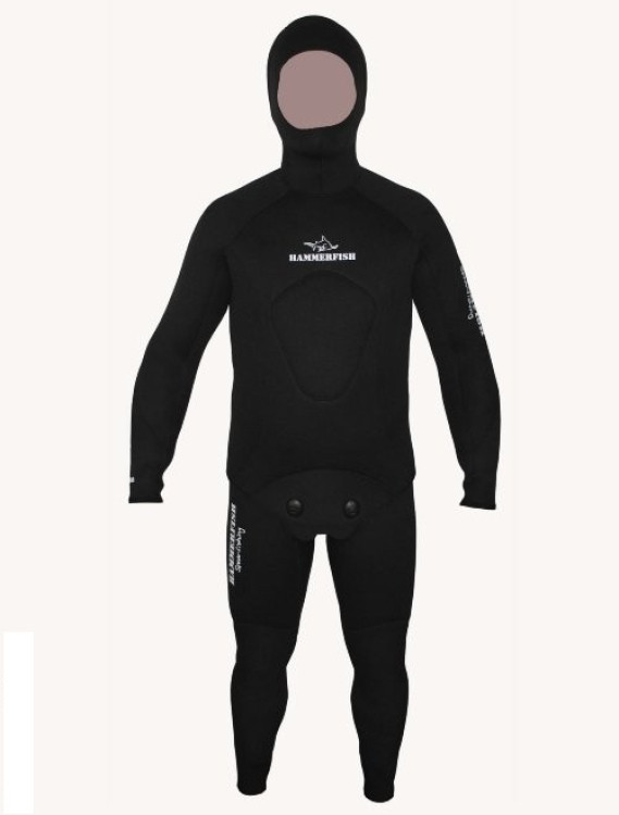 Гидрокостюм для подводной охоты 5 мм AQUASTRETCH HAMMERFISH BLACK/открытая пора, длинные штаны