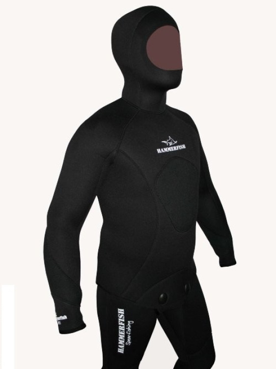 Гидрокостюм для подводной охоты 5 мм AQUASTRETCH HAMMERFISH BLACK/открытая пора, длинные штаны