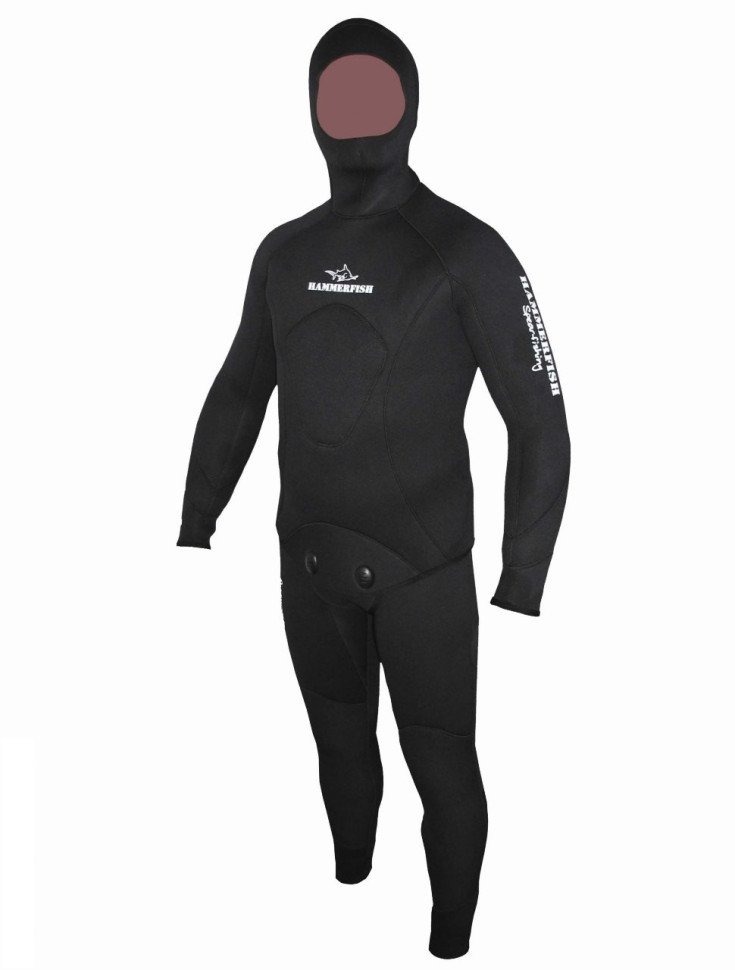 Гидрокостюм для подводной охоты 5 мм AQUASTRETCH HAMMERFISH BLACK/открытая пора, длинные штаны