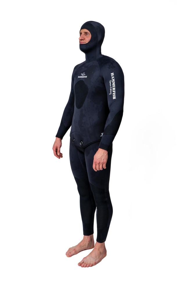 Гидрокостюм для подводной охоты 5 мм HAMMERFISH STRONG BLACK/открытая пора, длинные штаны