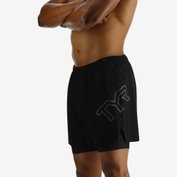 Шорты TYR Men's Hydrospher™ Momentum Short Lined 6&quot; Big Logo Solid