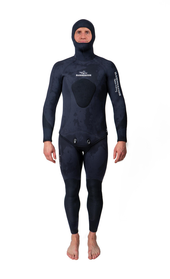 Куртка для подводной охоты 3 мм HAMMERFISH STRONG BLACK, открытая пора