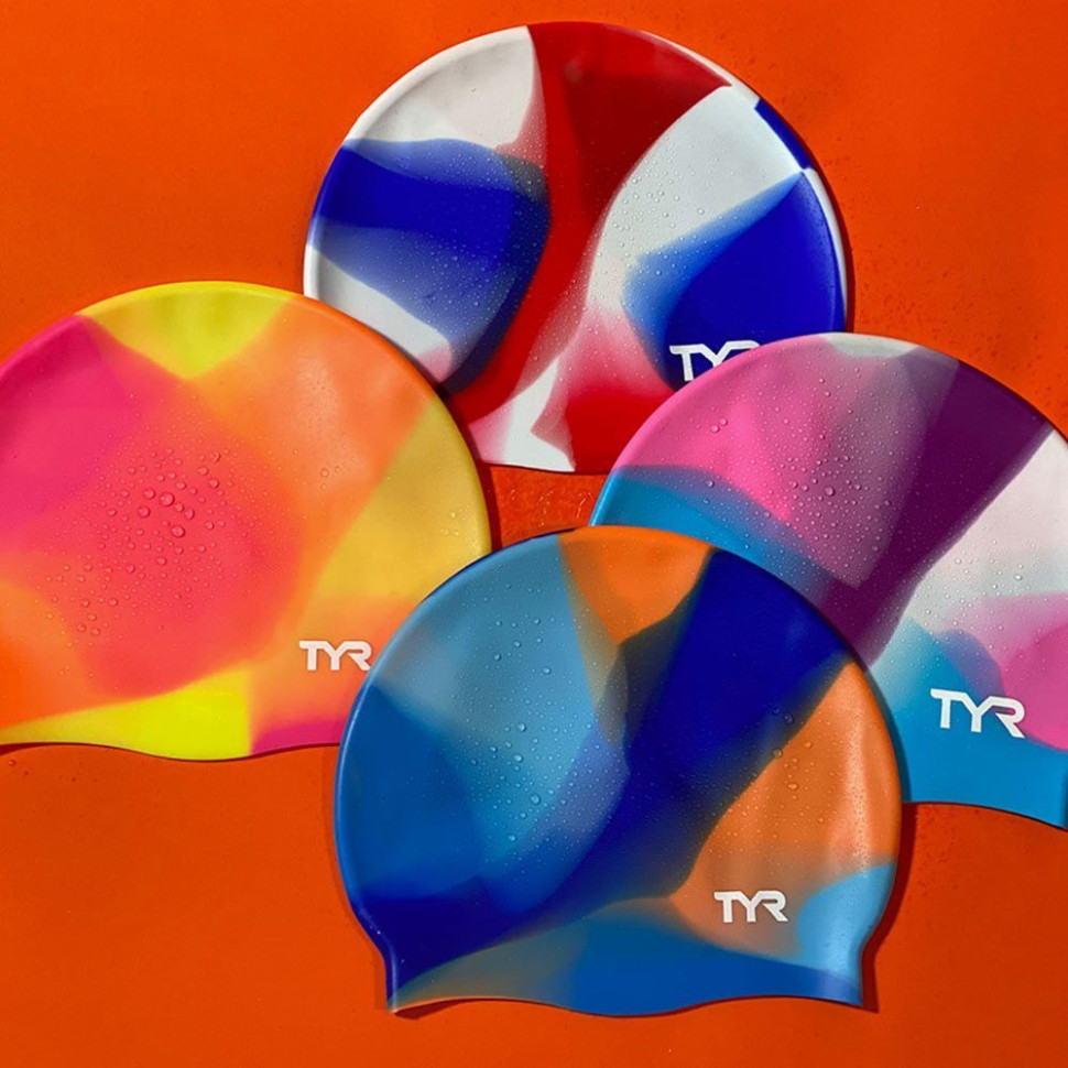 Шапочка плавательная подростковая TYR Tie Dye Junior Swim Cap