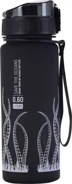 Бутылка для воды H2O FROSTED OCTOPUS 600 мл., черная Cressi